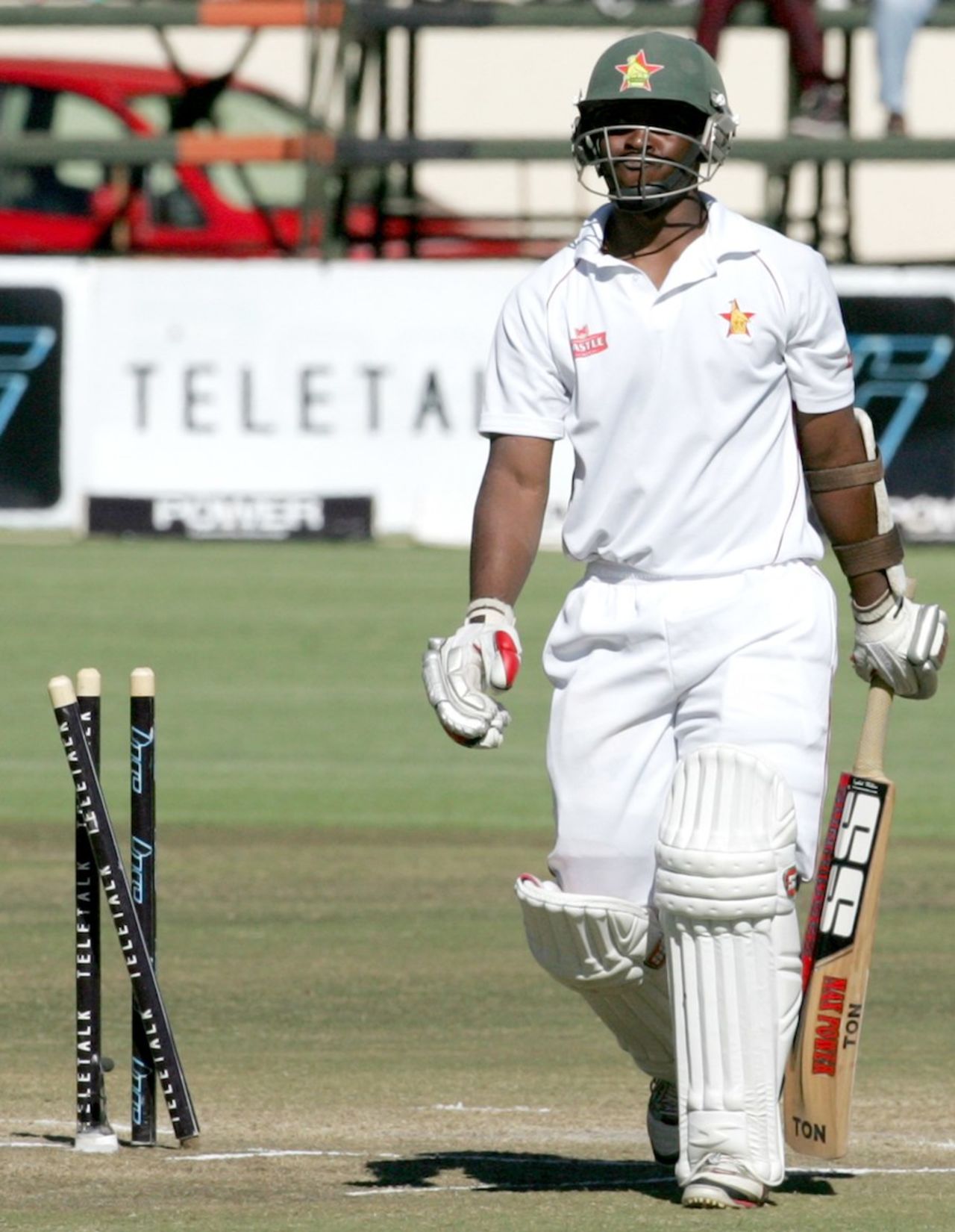 Regis Chakabva was bowled for 22, Zimbabwe v Bangladesh, 2nd Test, Harare, 4th day, April 28, 2013