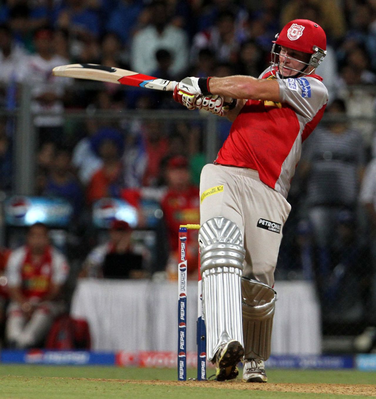 David Miller pulls during his innings of 56, Mumbai Indians v Kings XI Punjab, IPL 2013, Mumbai, April 29, 2013
