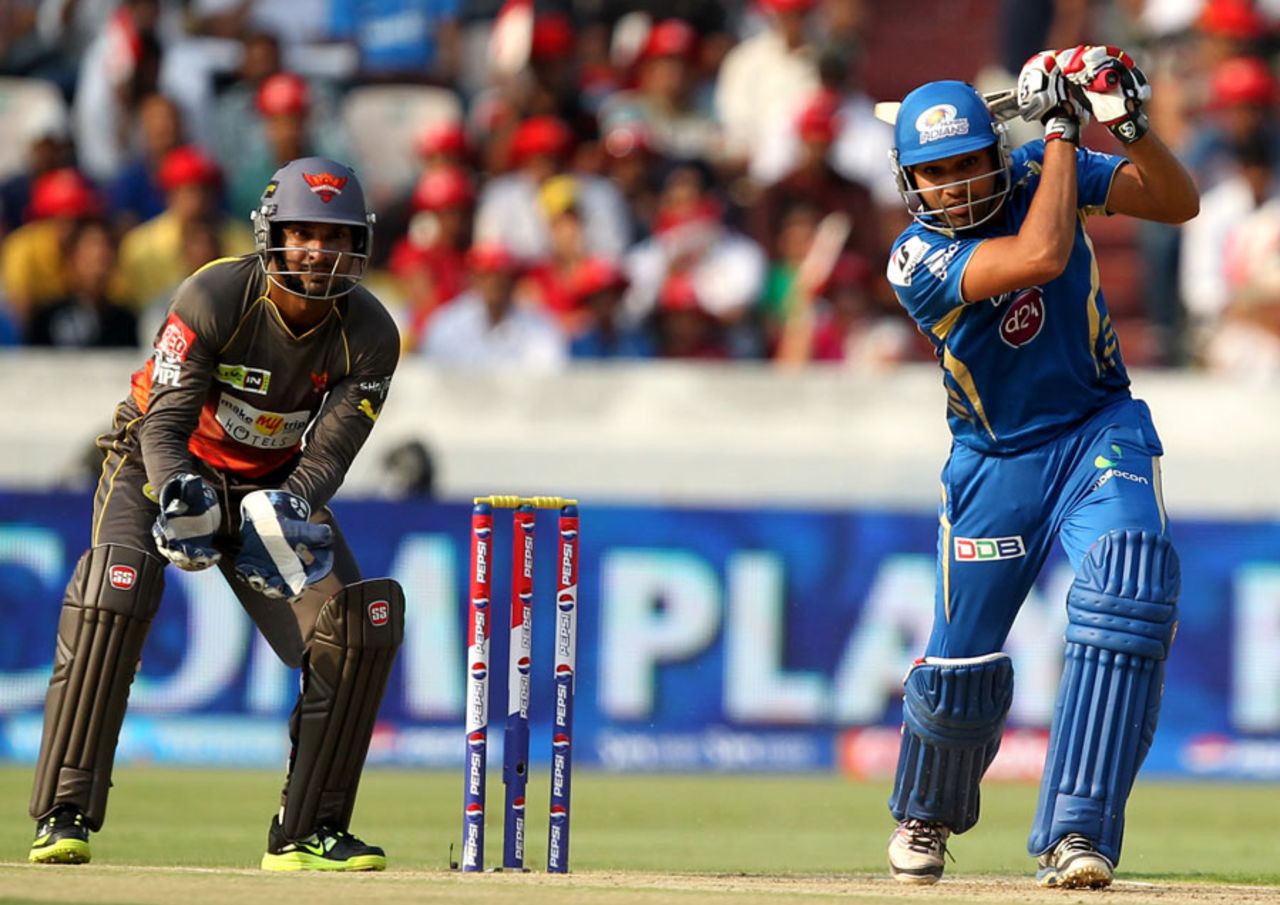 Rohit Sharma plays to the off side, Sunrisers Hyderabad v Mumbai Indians, IPL, Hyderabad, May 1, 2013