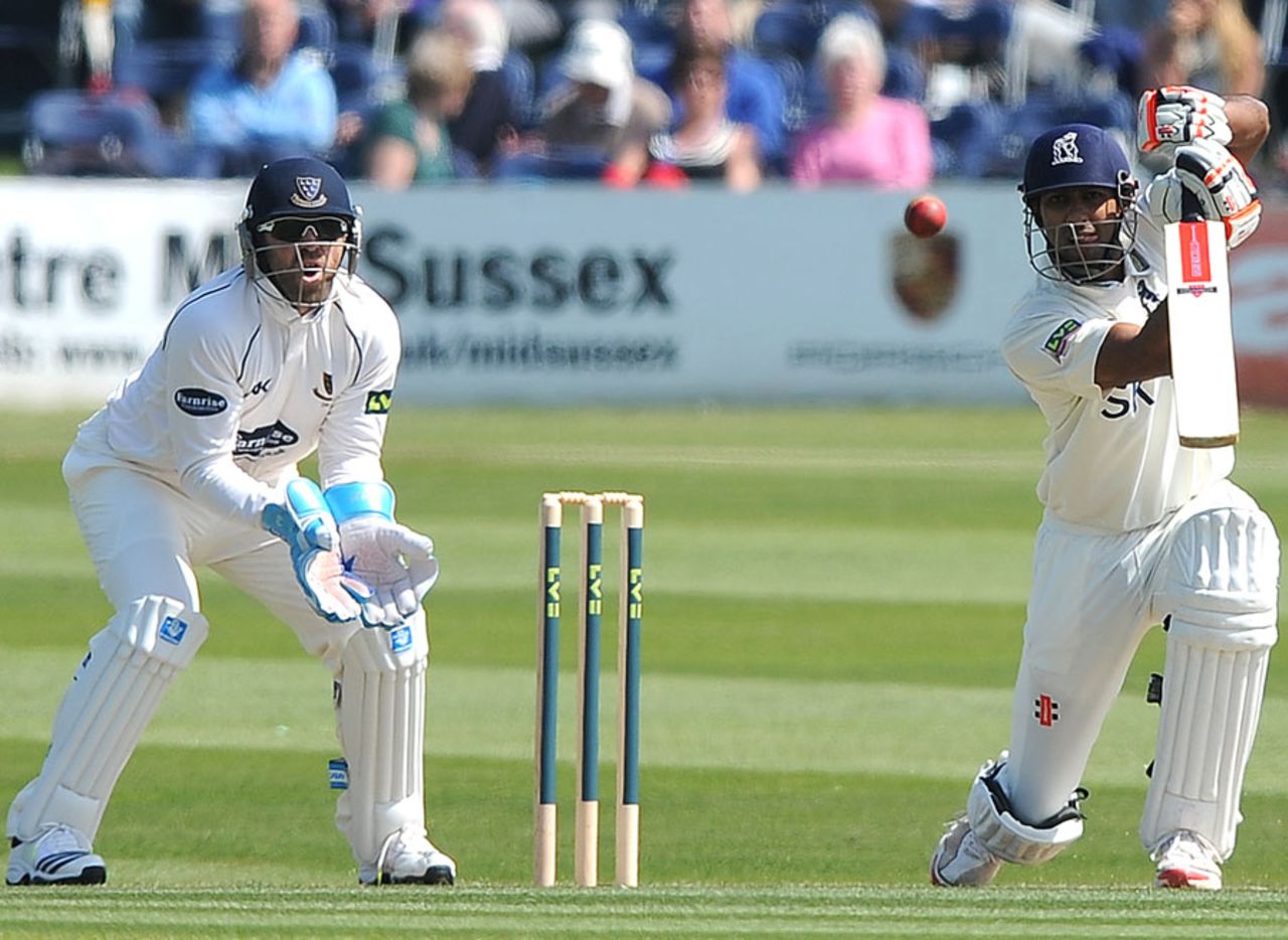 Varun Chopra made 87 on day one, Sussex v Warwickshire, Hove, County Championship, Division One, 1st day, May, 1, 2013