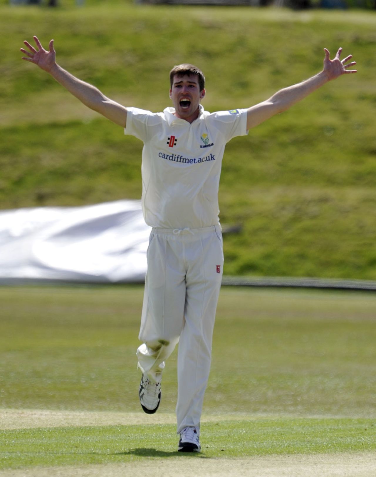 John Glover took 3 for 29, Glamorgan v Lancashire, County Championship, Division Two, Colwyn Bay, 1st day, May 1, 2012