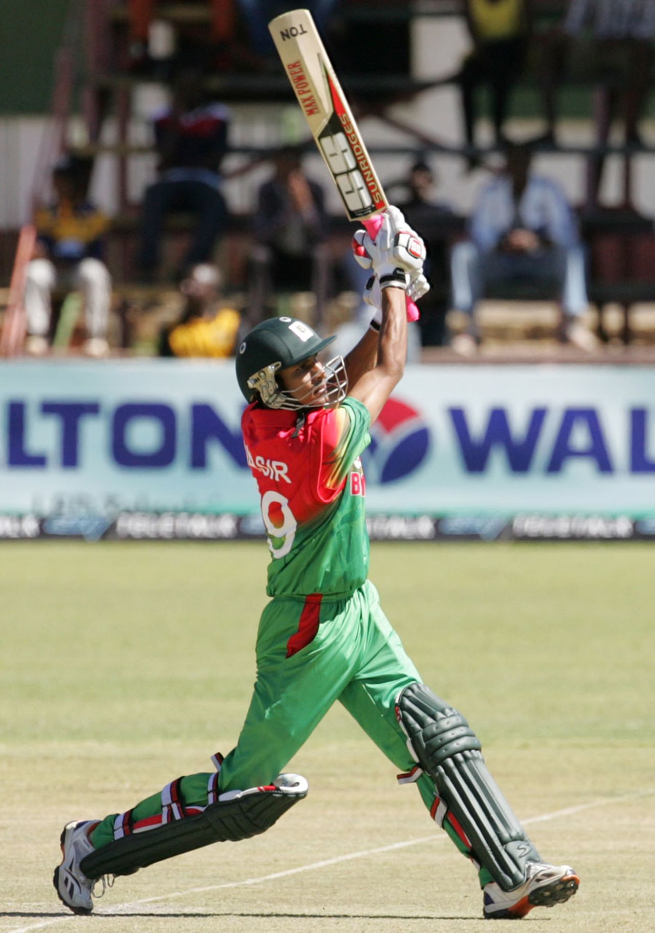 Nasir Hossain hits down the ground, Zimbabwe v Bangladesh, 1st ODI, Bulawayo, May 3, 2013