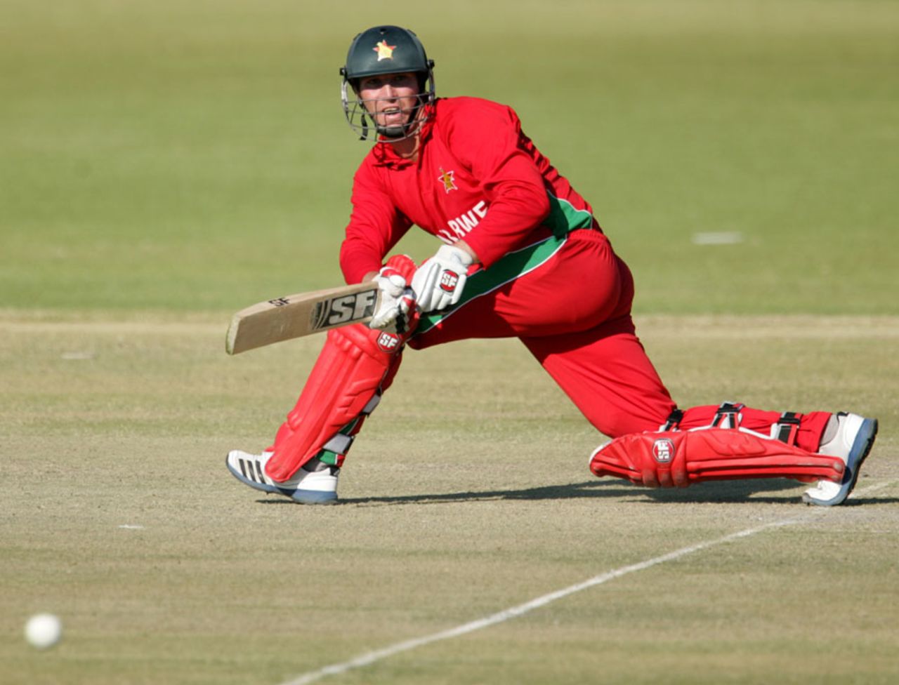 Brendan Taylor plays a sweep shot, Zimbabwe v Bangladesh, 2nd ODI, Bulawayo, May 5, 2013