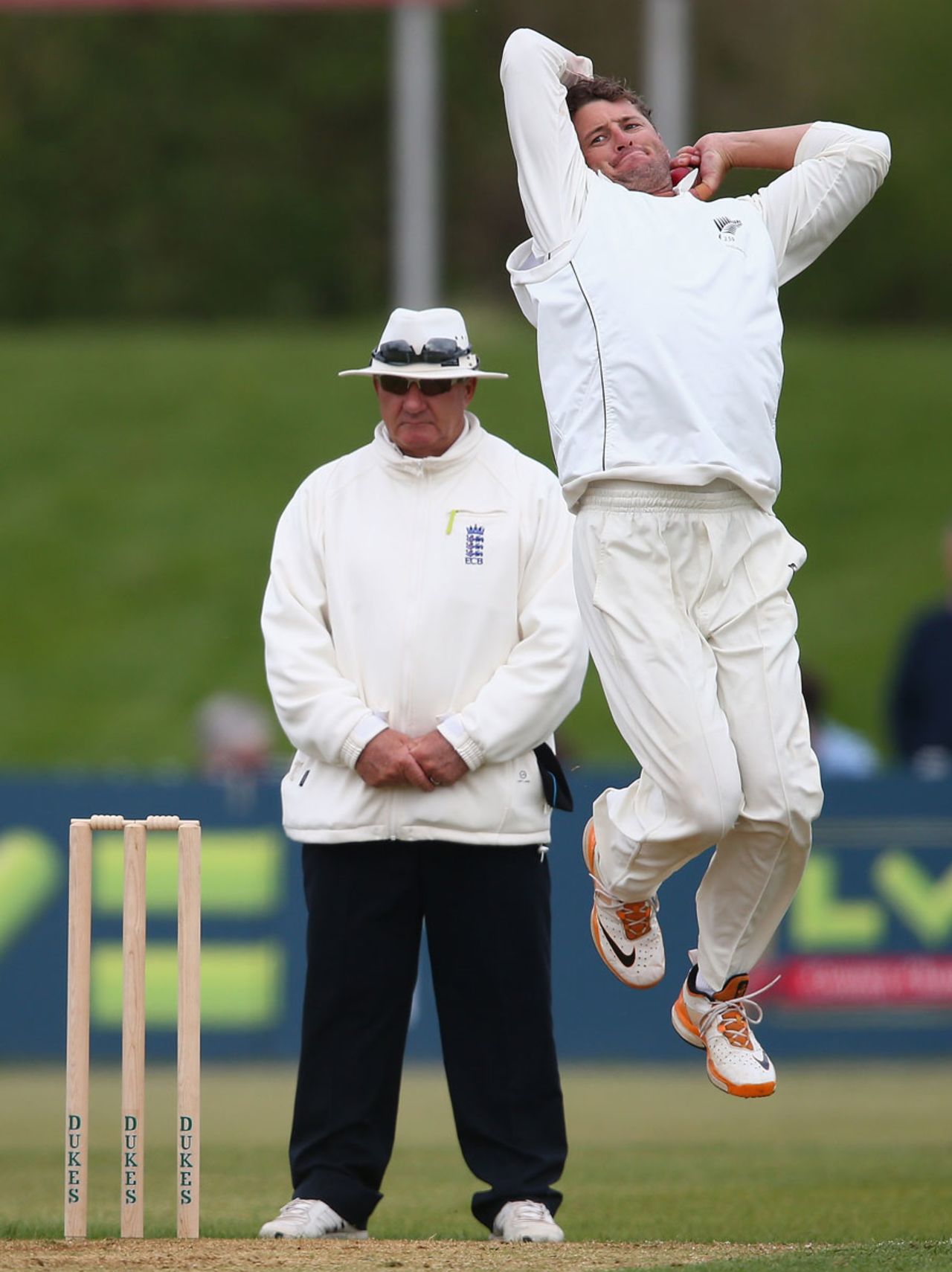 Bruce Martin took 3 for 13 on day two,  Derbyshire v New Zealanders, Tour Match, 2nd day, Derby, May 5, 2013