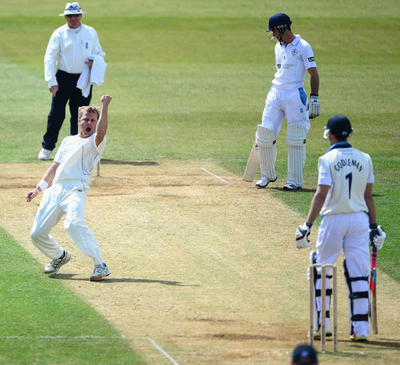 Neil Wagner removed Billy Godleman for the second time in the match, Derbyshire v New Zealanders, Tour Match, Derby, 3rd day, May, 6, 2013