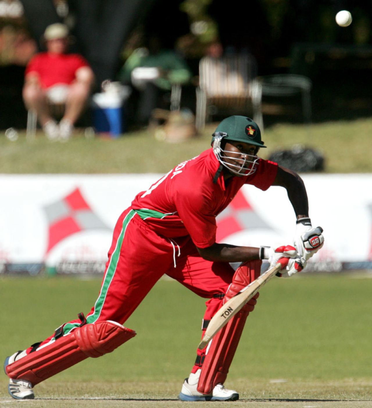 Vusi Sibanda defends to the off side, Zimbabwe v Bangladesh, 3rd ODI, Bulawayo, May 8, 2013