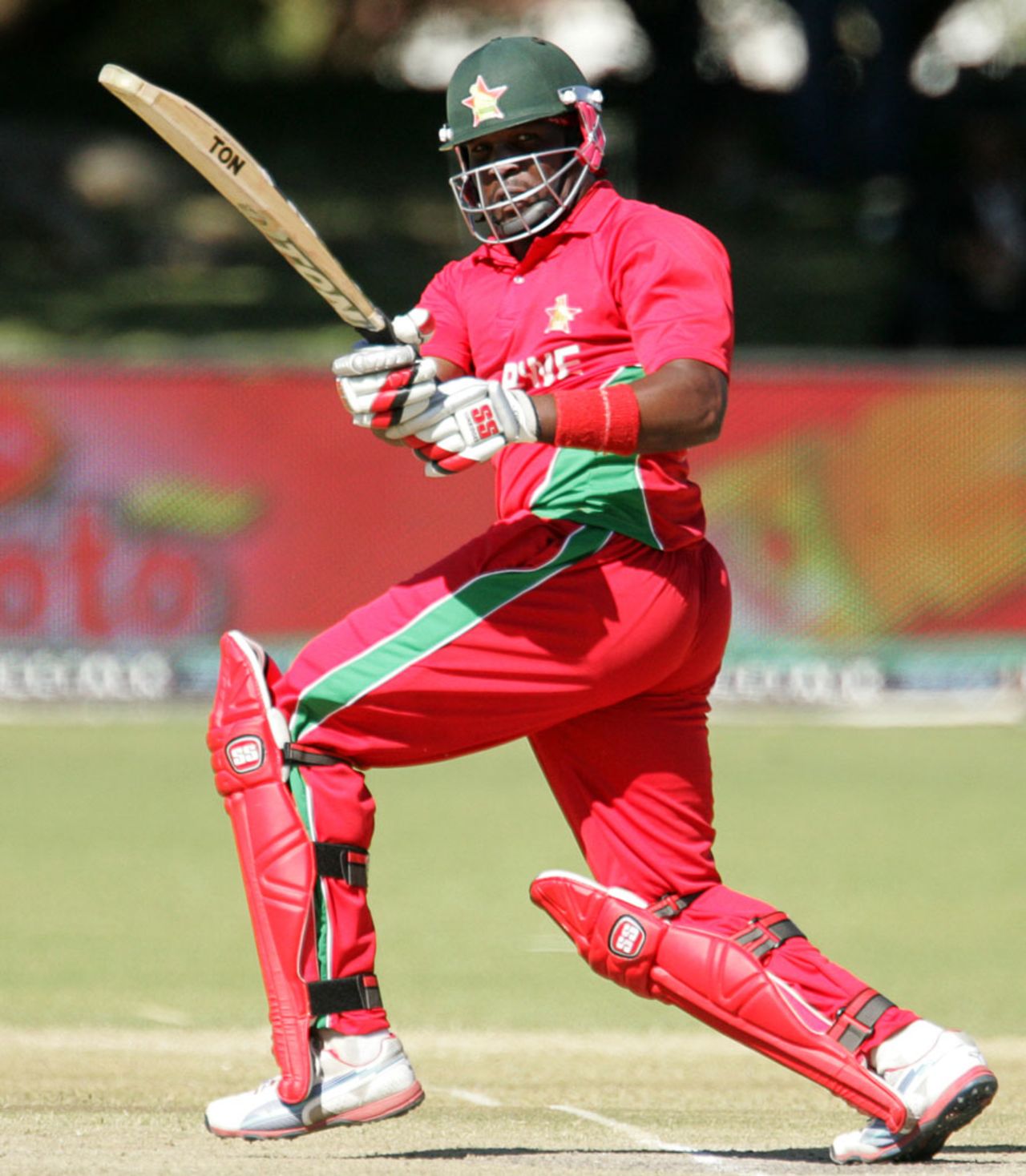 Hamilton Masakadza plays to the leg side, Zimbabwe v Bangladesh, 3rd ODI, Bulawayo, May 8, 2013
