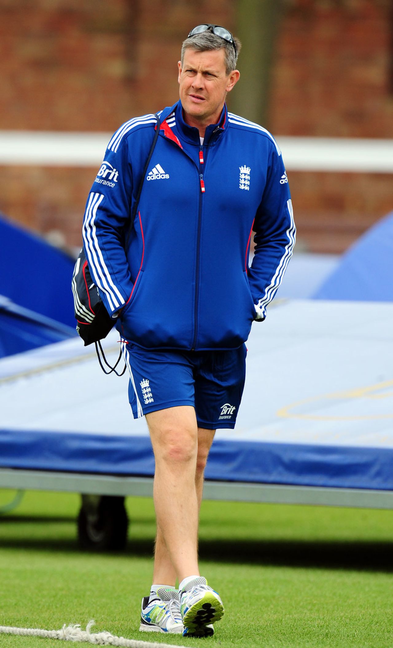 Ashley Giles looks on from the boundary, England Lions v New Zealanders, Tour match, Grace Road, 2nd day, May 10, 2013