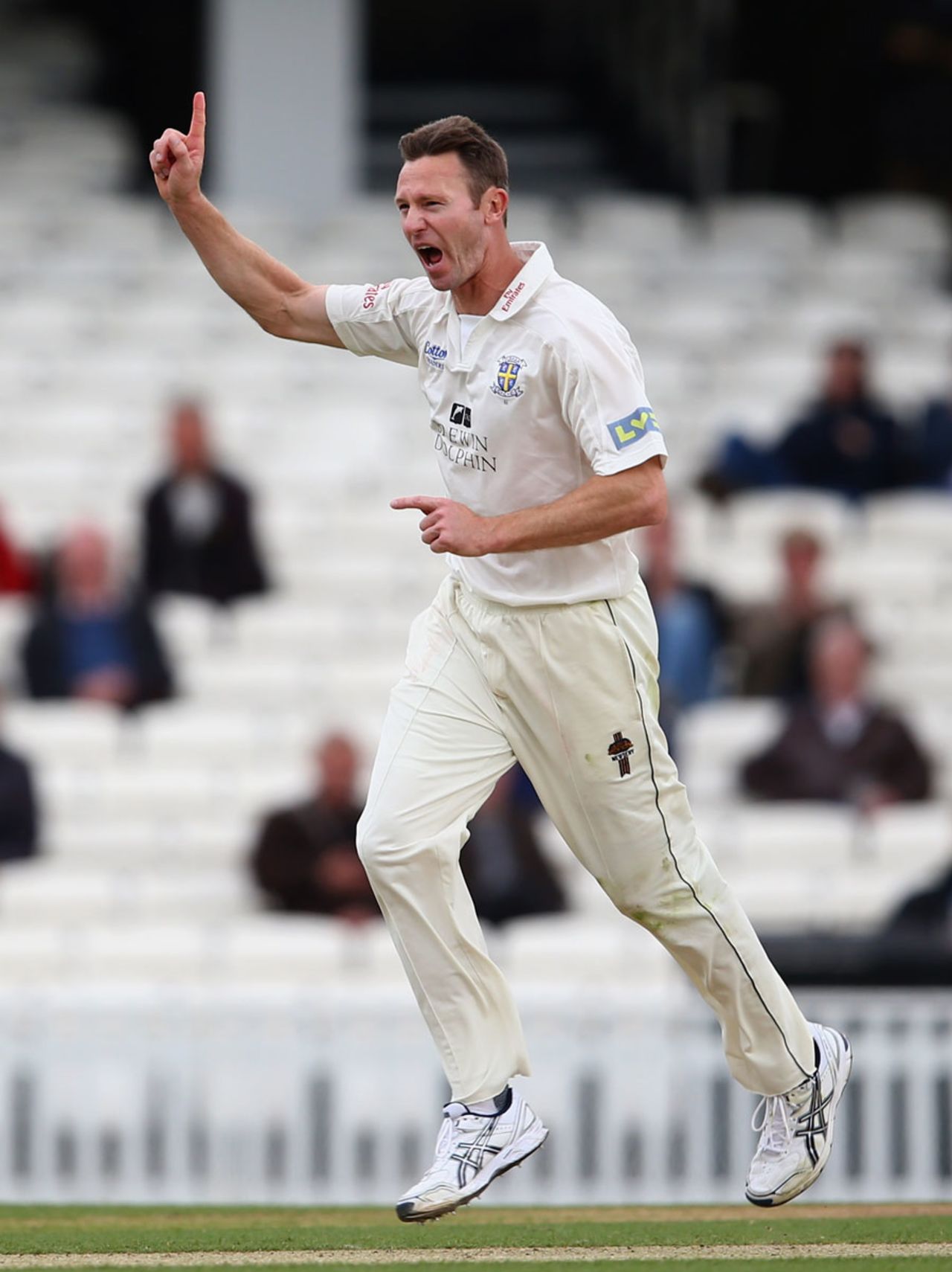 Callum Thorp took three top-order wickets, Surrey v Durham, County Championship, Division One, The Oval, 1st day, May 10, 2012
