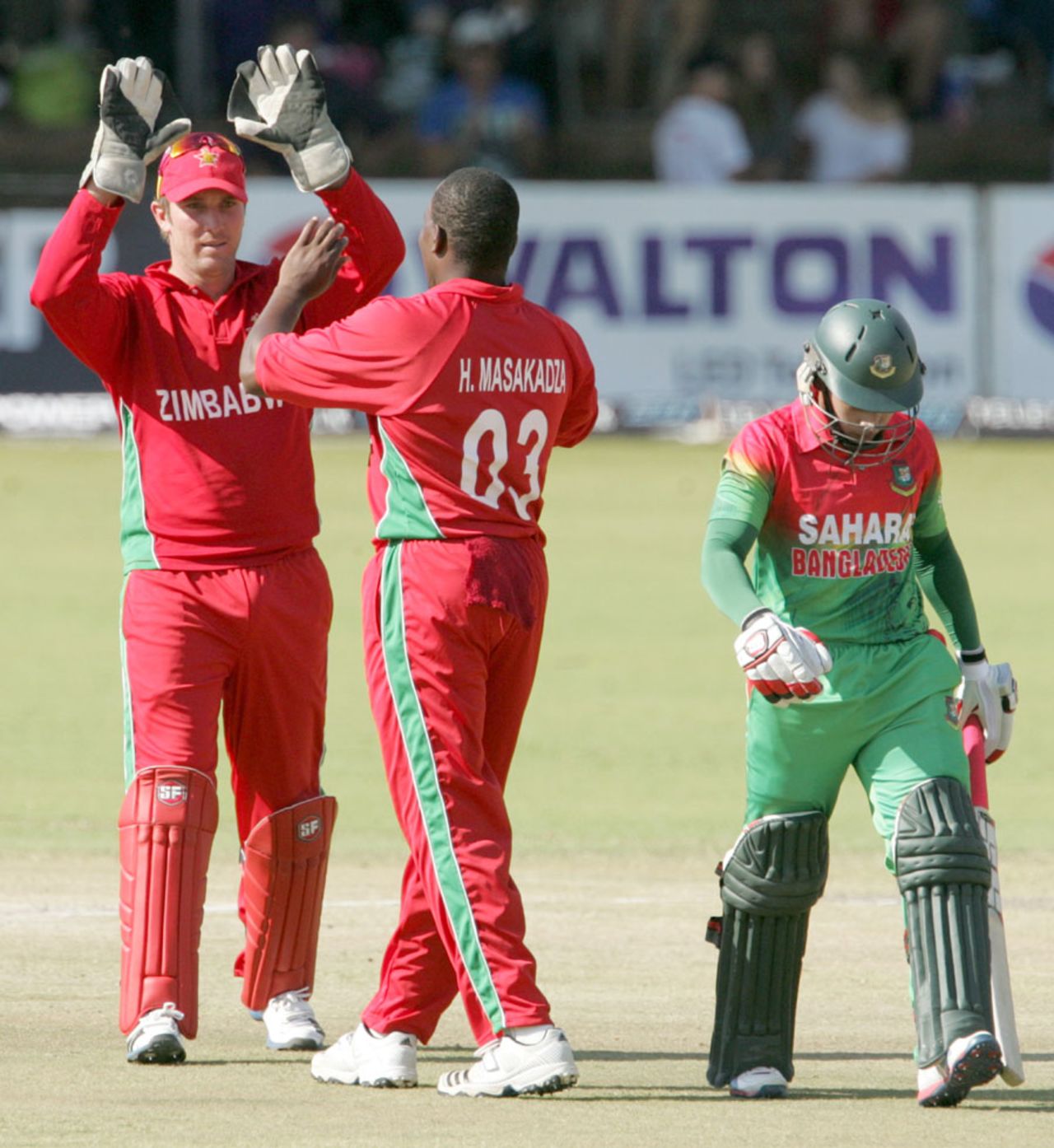 A dejected Mushfiqur Rahim walks off after being dismissed for 17, Zimbabwe v Bangladesh, 2nd T20I, Bulawayo, May 12, 2013