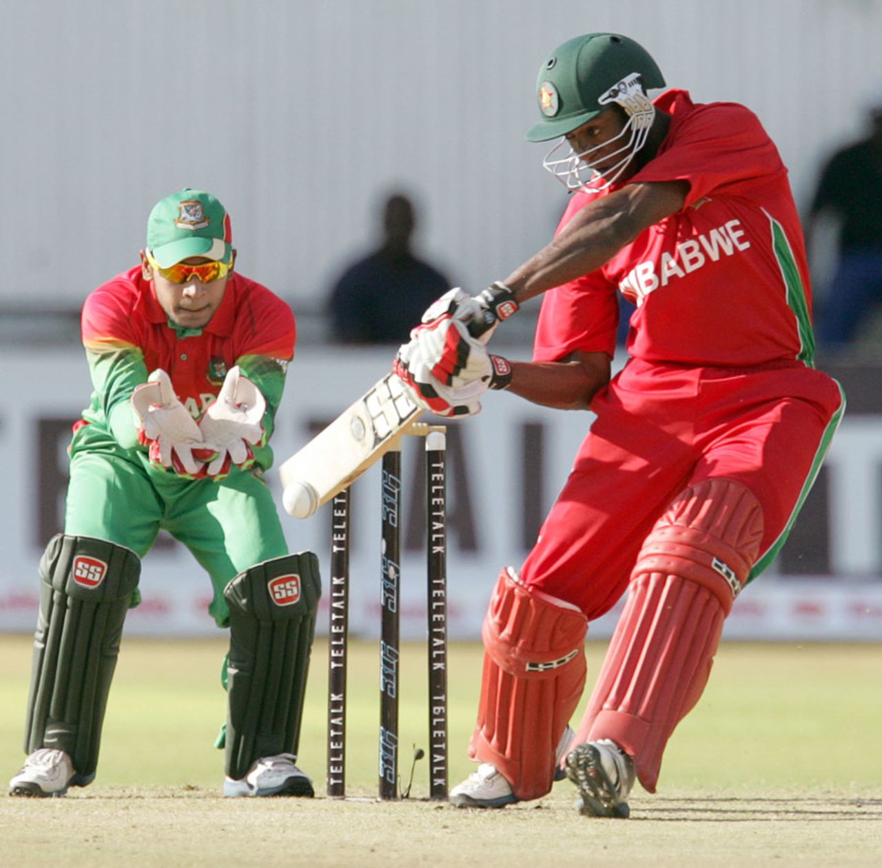 Vusi Sibanda tries to play the ball through the offside, Zimbabwe v Bangladesh, 2nd T20I, Bulawayo, May 12, 2013