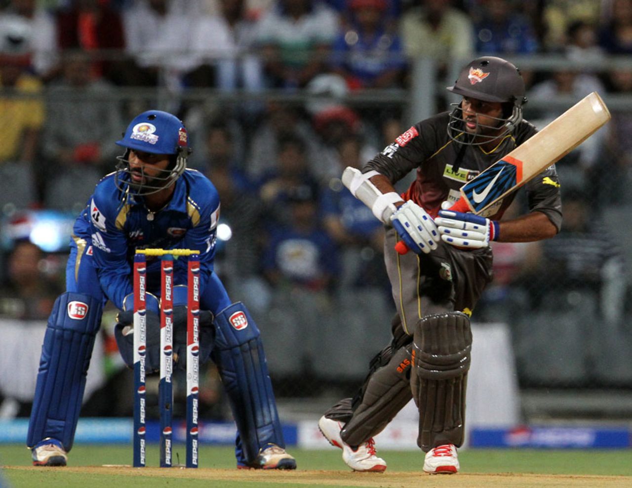 Parthiv Patel guides the ball through the on side, Mumbai Indians v Sunrisers Hyderabad, IPL 2013, Mumbai, May 13, 2013