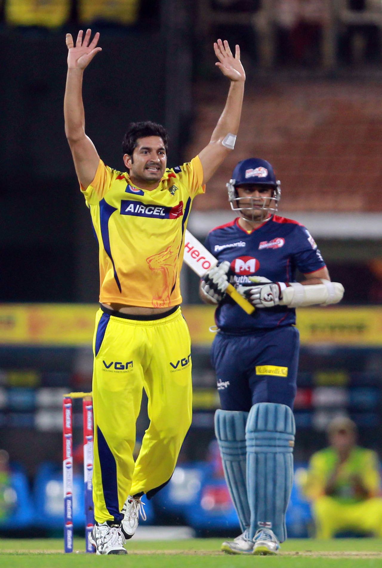 Mohit Sharma had Virender Sehwag caught behind off the second ball of the innings, Chennai Super Kings v Delhi Daredevils, IPL 2013, Chennai, May 14, 2013