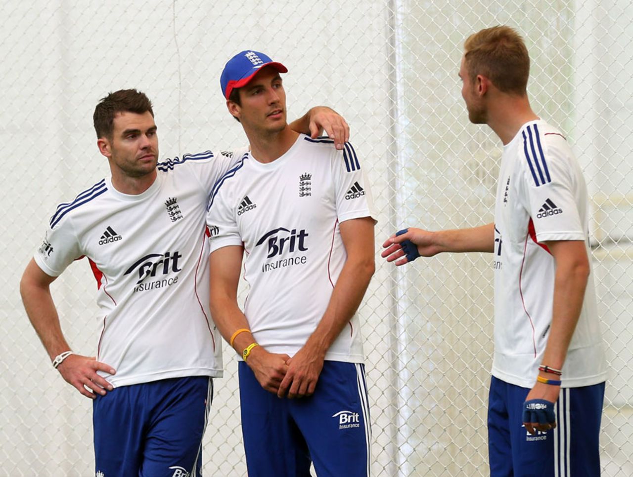 James Anderson, Steven Finn and Stuart Broad in the nets, England v New Zealand, 1st Test, Lord's, May 14, 2013