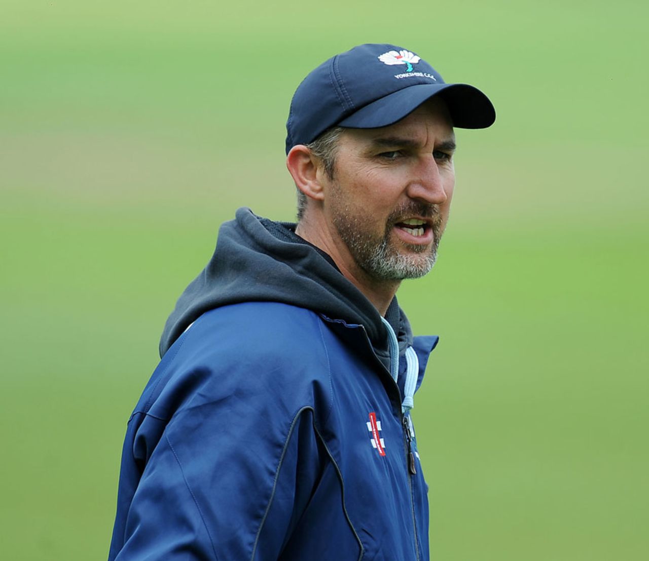 Yorkshire coach Jason Gillespie enjoyed his side's day, Warwickshire v Yorkshire, County Championship, Division One, Edgbaston, 1st day, May, 15, 2013