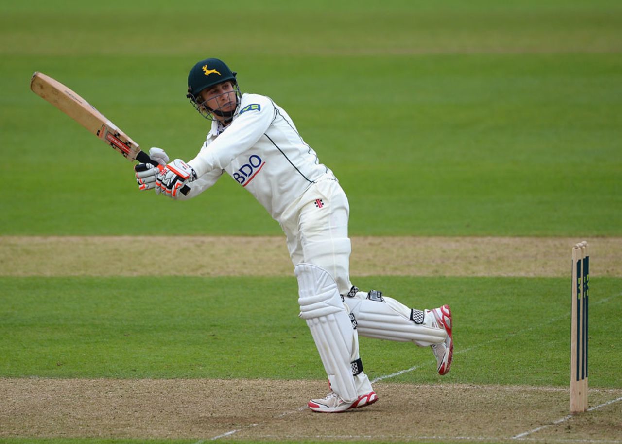 James Taylor struck nine boundaries in his 88-ball innings, removing Alex Hales, Nottinghamshire v Surrey, County Championship, Division One, Trent Bridge, 1st day, May, 15 2013