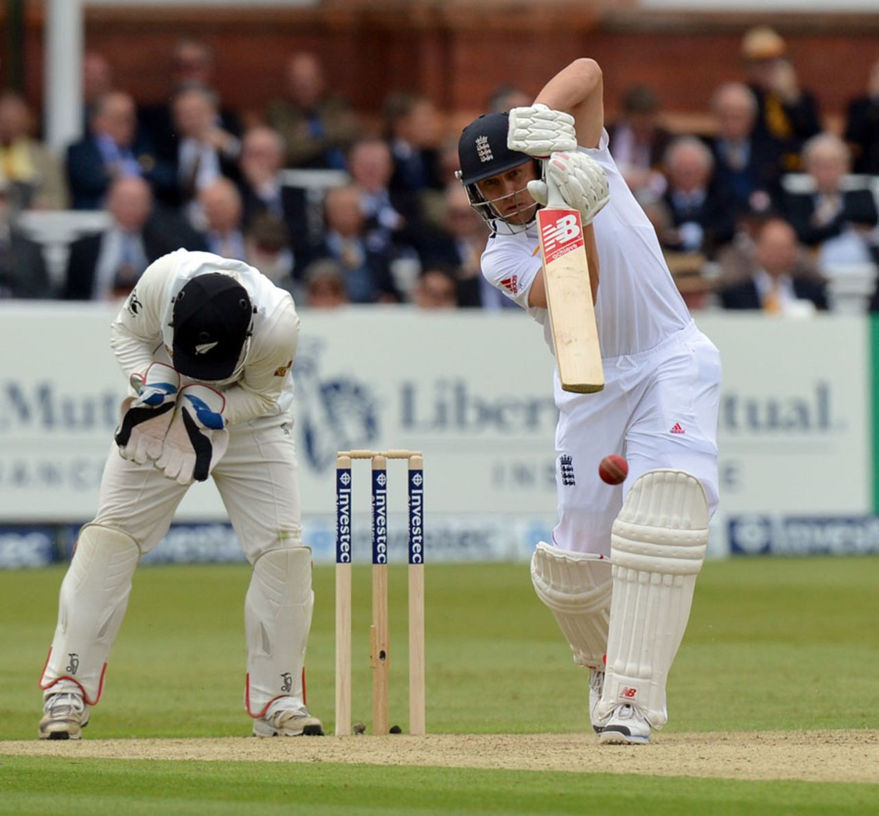 Jonathan Trott drives on his way to 39, England v New Zealand, 1st Investec Test, Lord's, 1st day, May 16, 2013