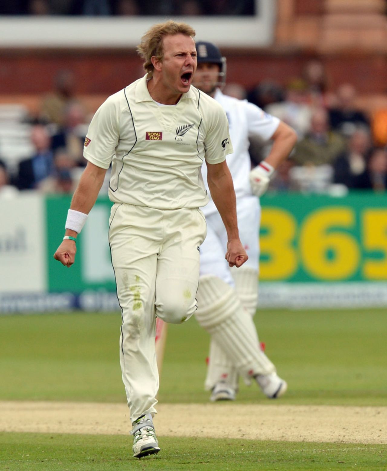 Neil Wagner gets pumped up after bowling Nick Compton, England v New Zealand, 1st Investec Test, Lord's, 3rd day, May 18, 2013
