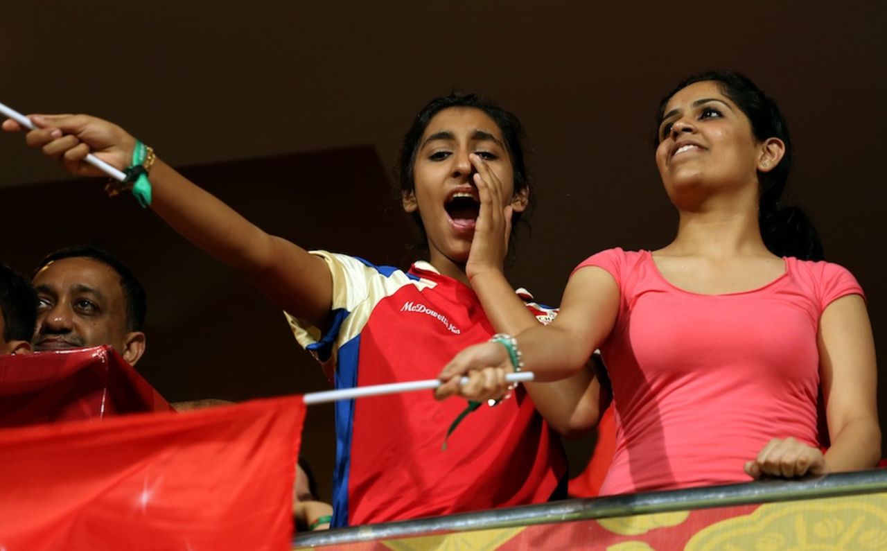 A fan voices her support, Royal Challengers Bangalore v Chennai Super Kings, IPL2013, Bangalore, May 18, 2013