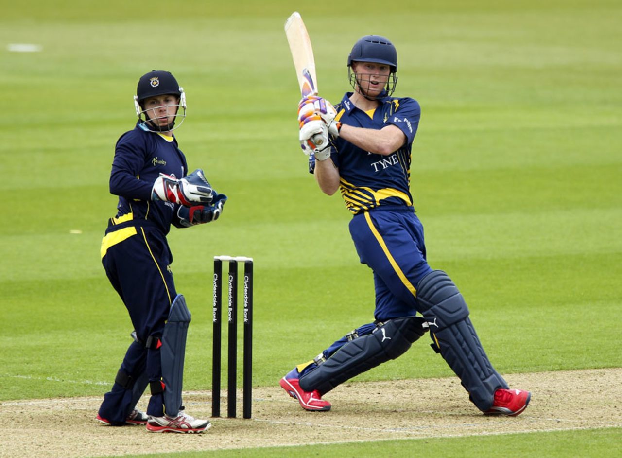 Ben Stokes pulls on his way to 87, Hampshire v Durham, Yorkshire Bank 40, Ageas Bowl, May 19, 2013