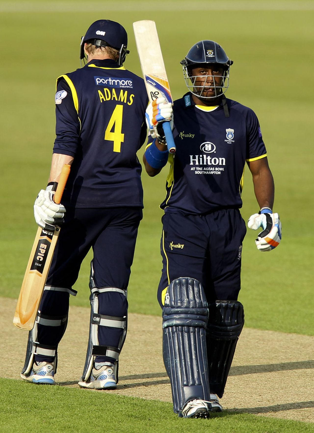 Jimmy Adams and Michael Carberry put on 133 together, Hampshire v Durham, Yorkshire Bank 40, Ageas Bowl, May 19, 2013