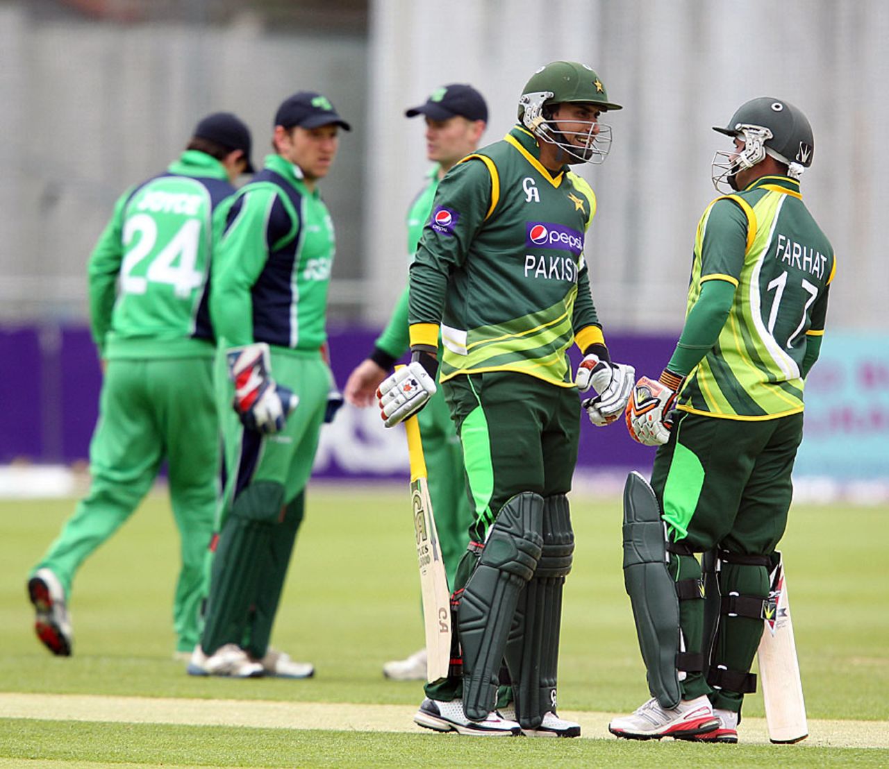 Openers Nasir Jamshed and Imran Farhat added 27 runs before Jamshed retired hurt, Ireland v Pakistan, 1st ODI, Dublin, May 23, 2013