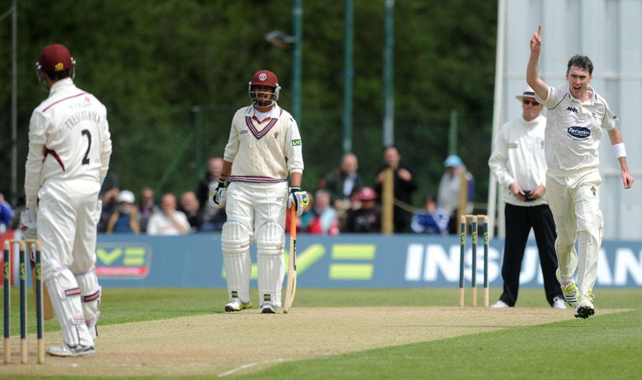 Steve Magoffin had Marcus Trescothick caught behind to begin the collapse, Sussex v Somerset, County Championship, Division One, Horsham, 2nd day, May 23, 2013