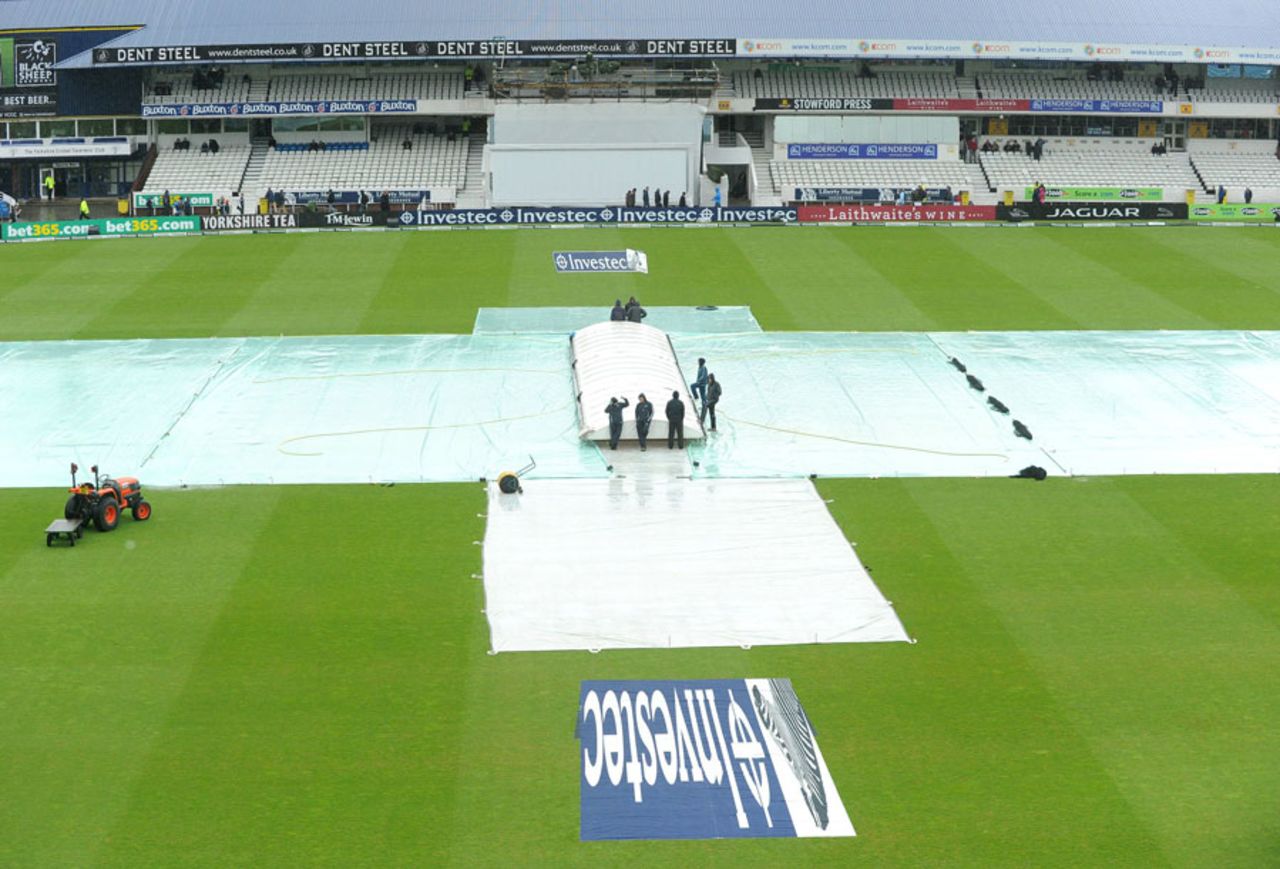 Persistent rain delayed the start of play, England v New Zealand, 2nd Investec Test, Headingley, 1st day, May 24, 2013