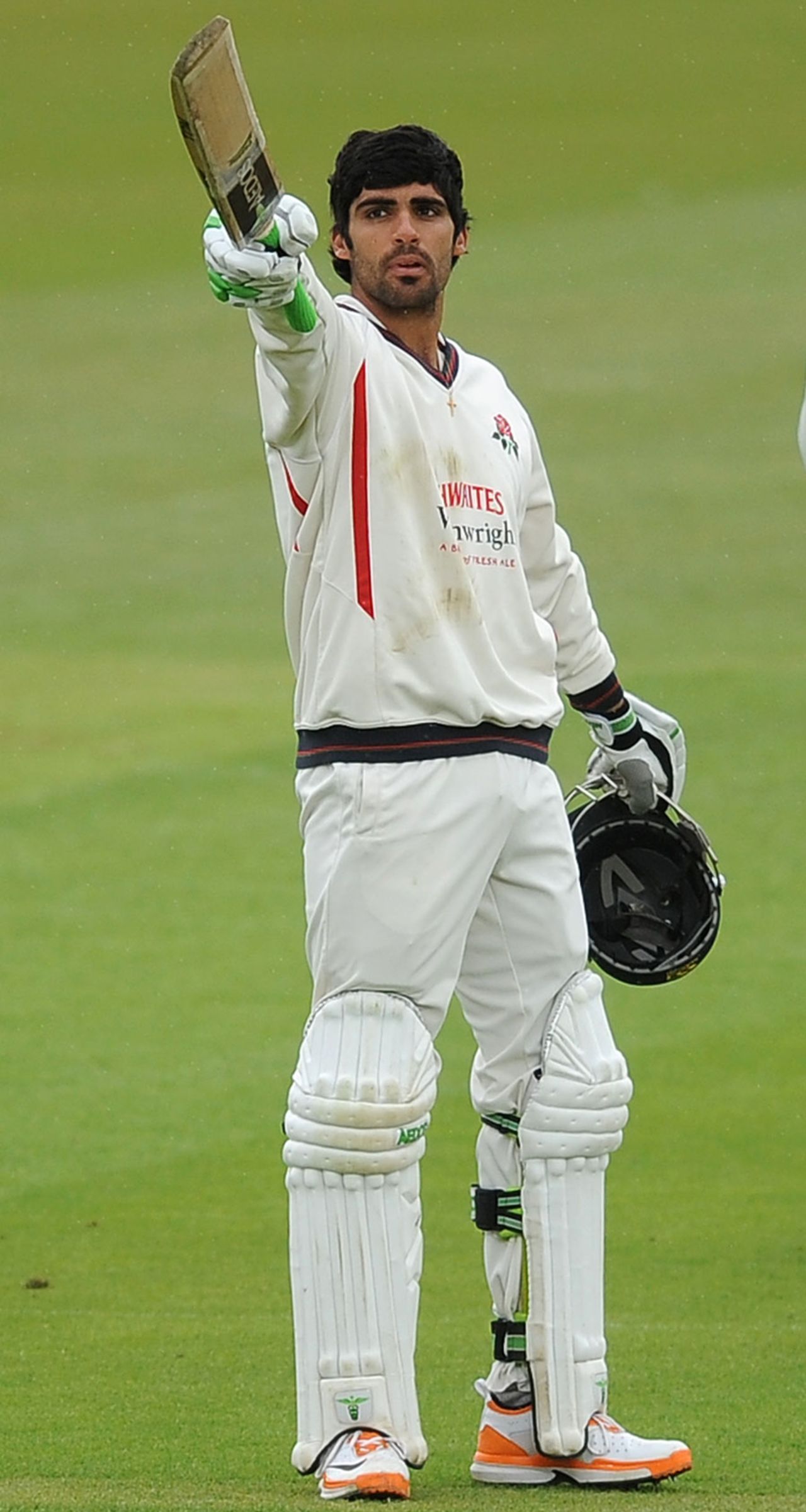 Andrea Agathangelou celebrates his hundred, Hampshire v Lancashire, County Championship, Divison Two, Ageas Bowl, 2nd day, May 24, 2013