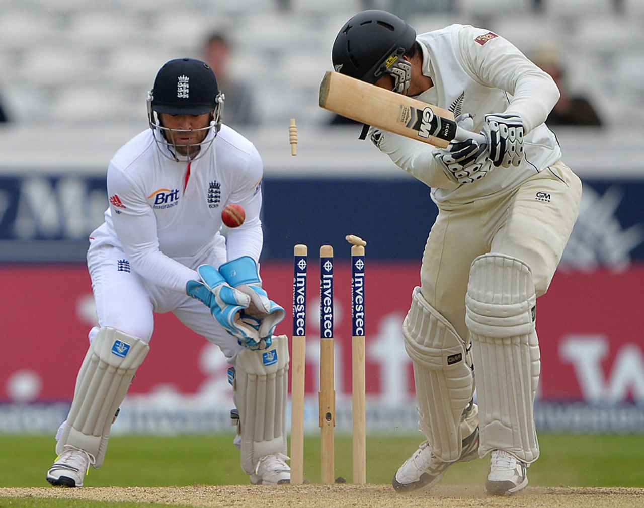 Ross Taylor was bowled late in the day, England v New Zealand, 2nd Investec Test, Headingley, 4th day, May 27, 2013