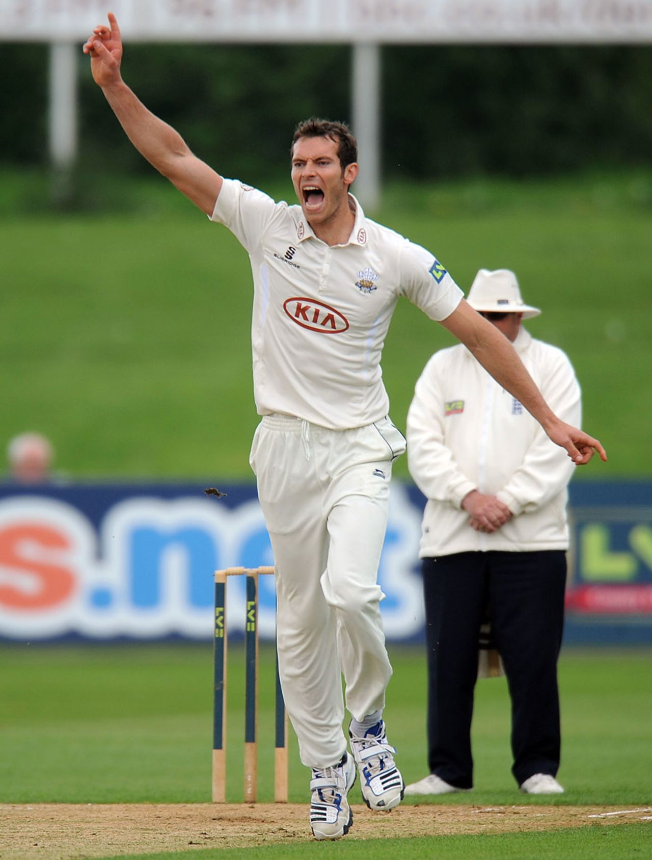 Chris Tremlett struck in the first over of the match, Derbyshire v Surrey, County Championship, Division One, Derby, 1st day, May 30, 2013