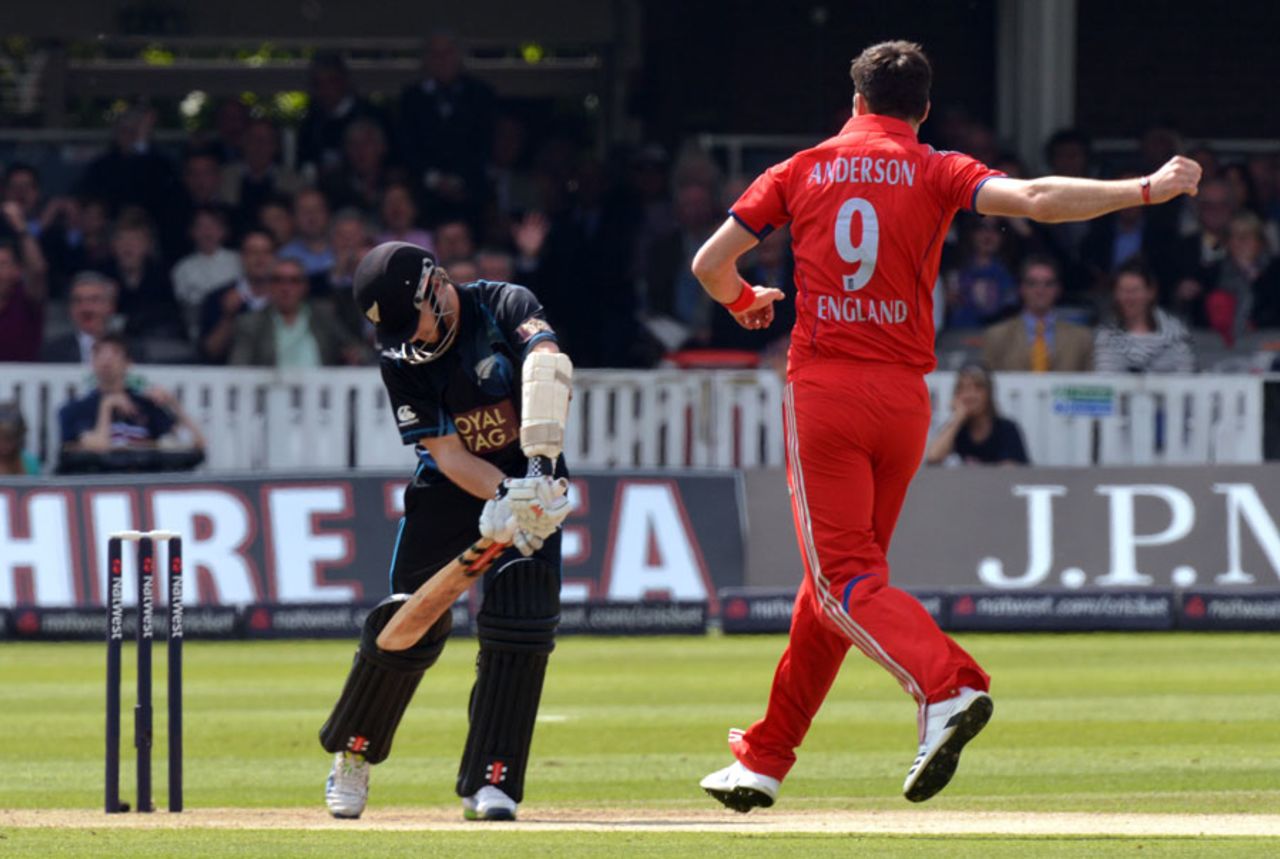 Kane Williamson became the second batsman to fall in James Anderson's opening over, England v New Zealand, 1st ODI, Lord's, May 31, 2013