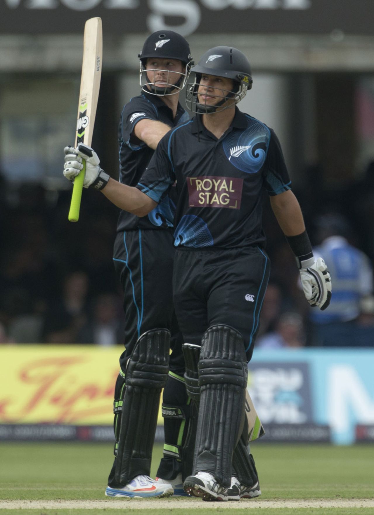 Ross Taylor gets a pat from Martin Guptill after reaching fifty, England v New Zealand, 1st ODI, Lord's, May 31, 2013