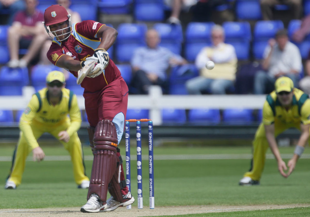 Johnson Charles glances to the leg side, Australia v West Indies, Champions Trophy 2013 warm-up match, Cardiff, June 1