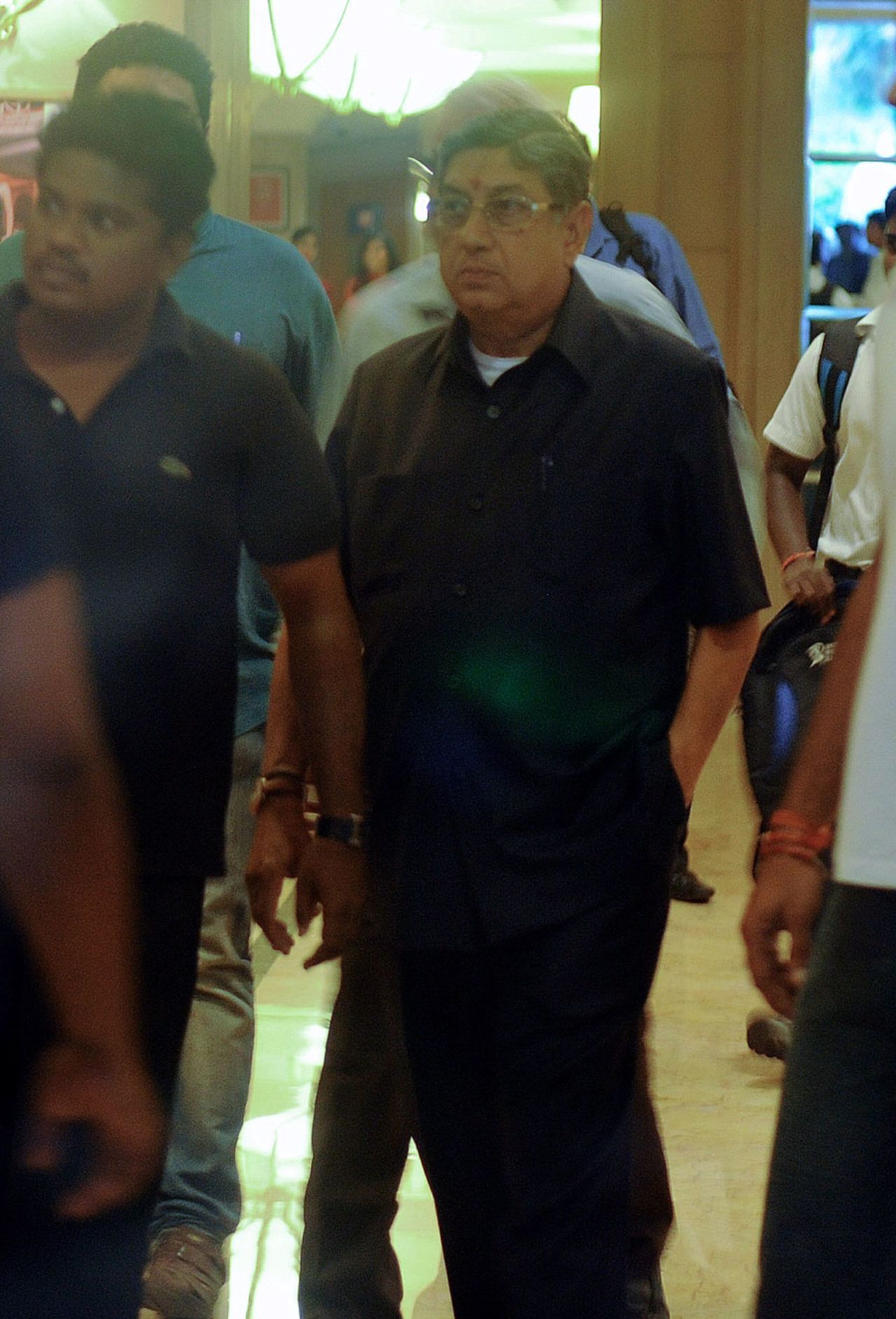 N Srinivasan leaves after the BCCI meeting held in Chennai, June 2, 2013
