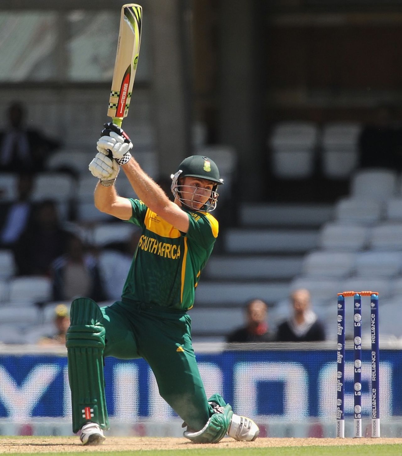 Ryan McLaren drives through the off-side, Pakistan v South Africa, Champions Trophy warm-up, The Oval, June 3, 2013