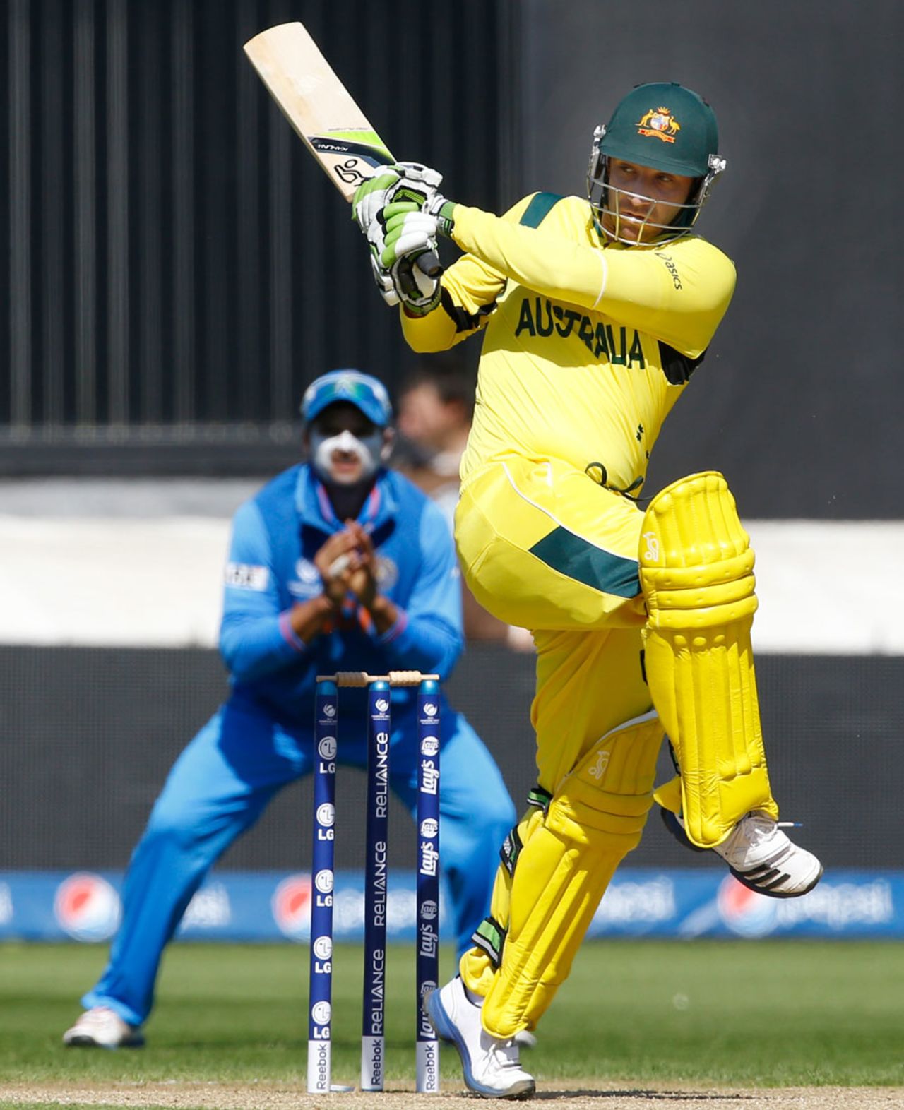 Phillip Hughes pulls to the square boundary, India v Australia, Champions Trophy warm-up, Cardiff, June 4, 2013