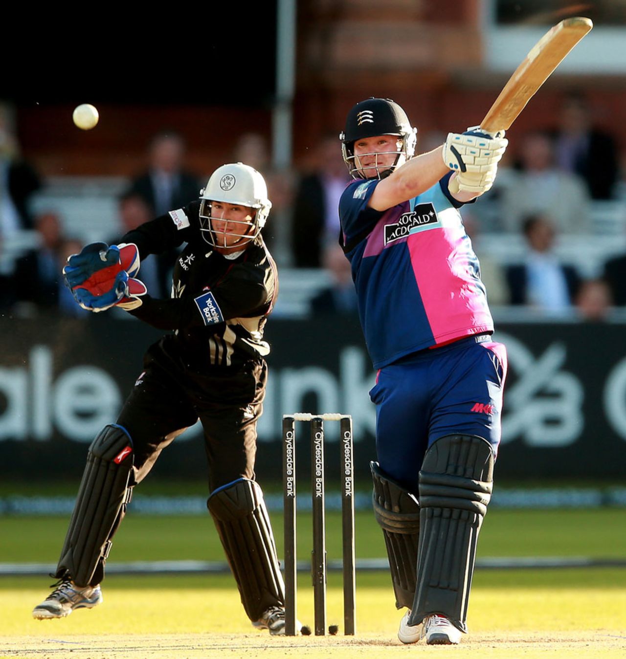 Paul Stirling swings one over the off side, Middlesex v Somerset, YB40 Group C, Lord's, June 4, 2013