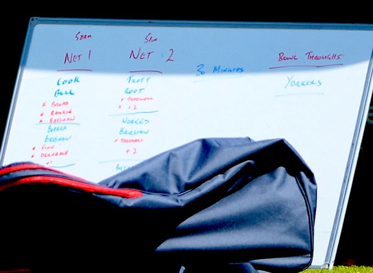 England team's net-session plan, Trent Bridge, June 4, 2013