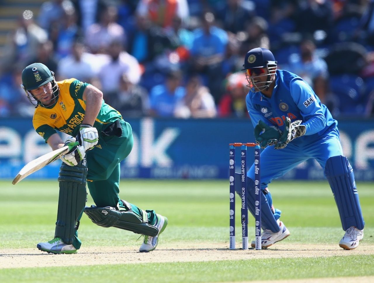 AB de Villiers works the ball to the on side, India v South Africa, Champions Trophy, Group B, Cardiff, June 6, 2013