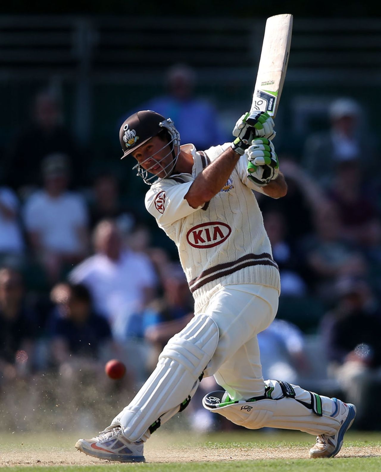Ricky Ponting pulls on his way to a half-century, Surrey v Warwickshire, County Championship, Division One, Guildford, 3rd day, June, 7, 2013
