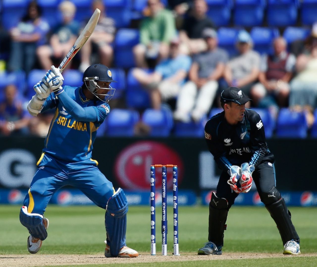 Kumar Sangakkara stabilised the Sri Lankan innings, New Zealand v Sri Lanka, Champions Trophy, Group A, Cardiff, June 9, 2013