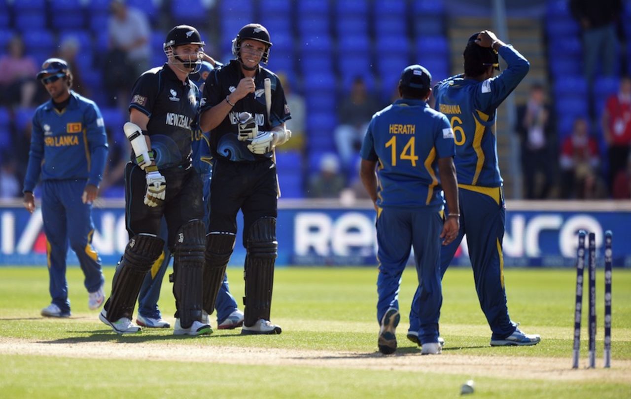 Tim Southee and Mitchell McClenaghan took New Zealand home, New Zealand v Sri Lanka, Champions Trophy, Group A, Cardiff, June 9, 2013