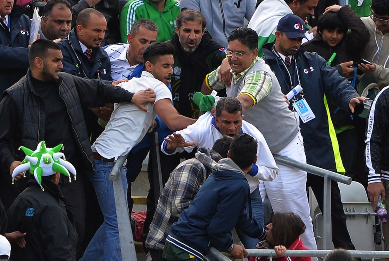 A scuffle broke out in the stands, Pakistan v South Africa, Champions Trophy, Group B, Edgbaston, June 10, 2013