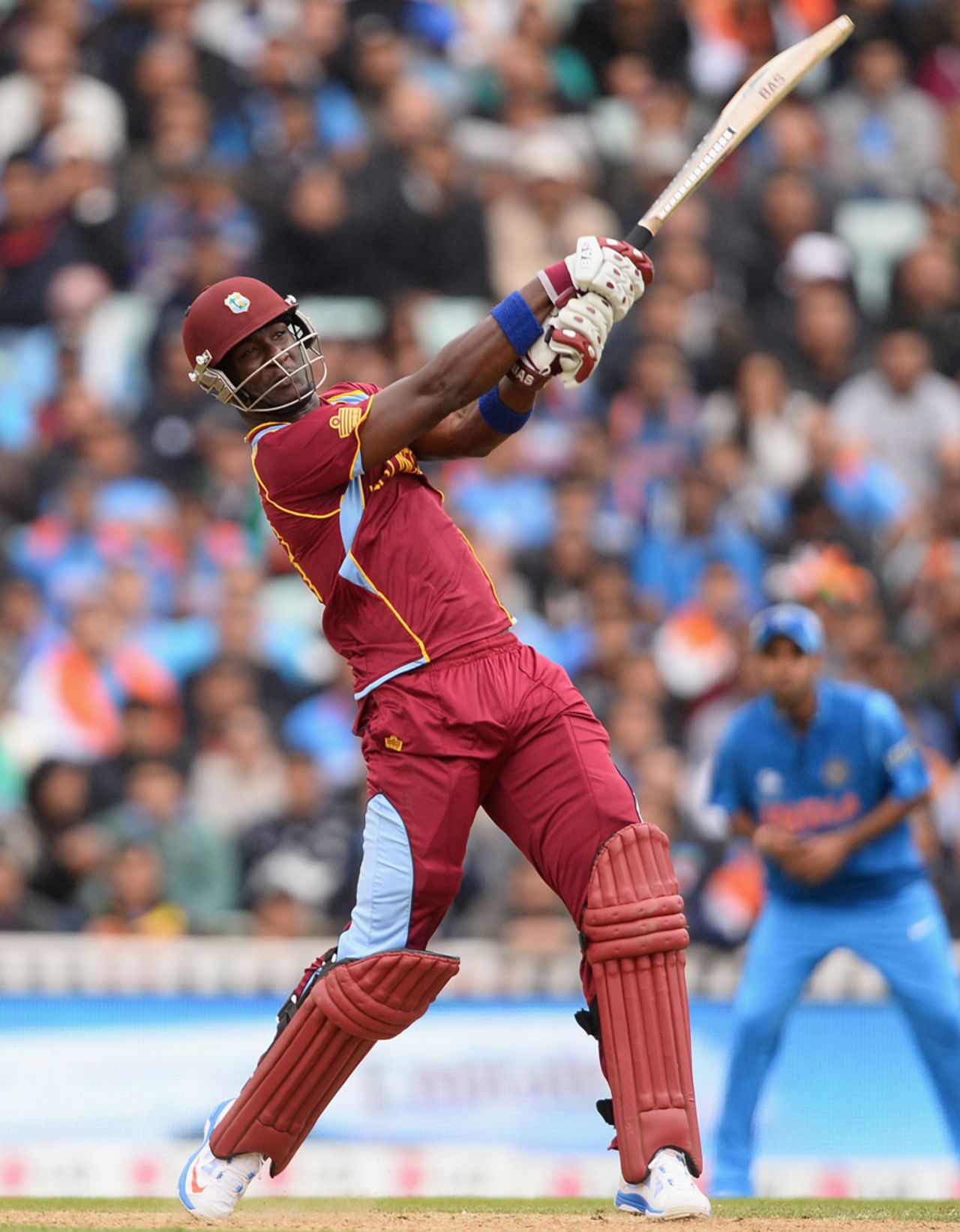 Darren Sammy whacks one out of the ground, India v West Indies, Champions Trophy, Group B, The Oval, June 11, 2013