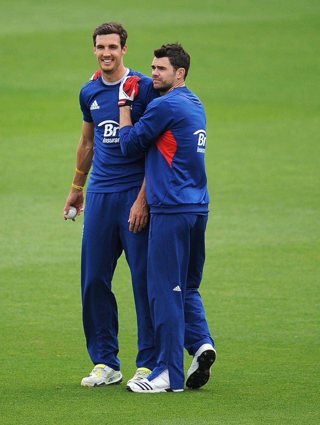 Steven Finn and James Anderson during a training session, The Oval, June 12, 2013