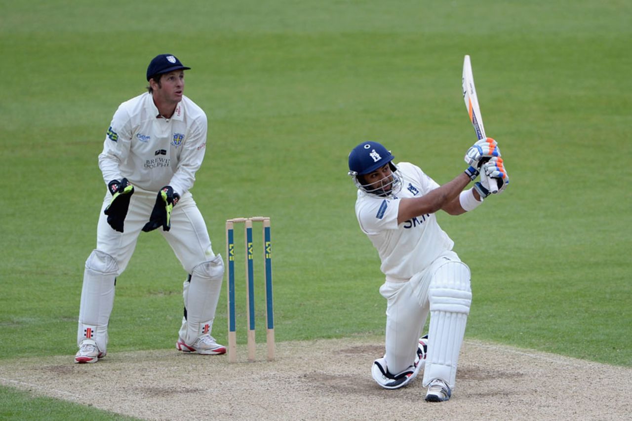 Jeetan Patel cracked 53 from 53 balls in a lower-order fightback, Durham v Warwickshire, County Championship, Division One, Chester-le-Street, 2nd day, June 13, 2013