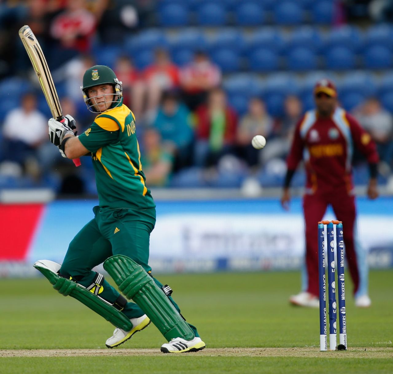 Colin Ingram essays through the square region, South Africa v West Indies, Champions Trophy, Group B, Cardiff, June 14, 2013