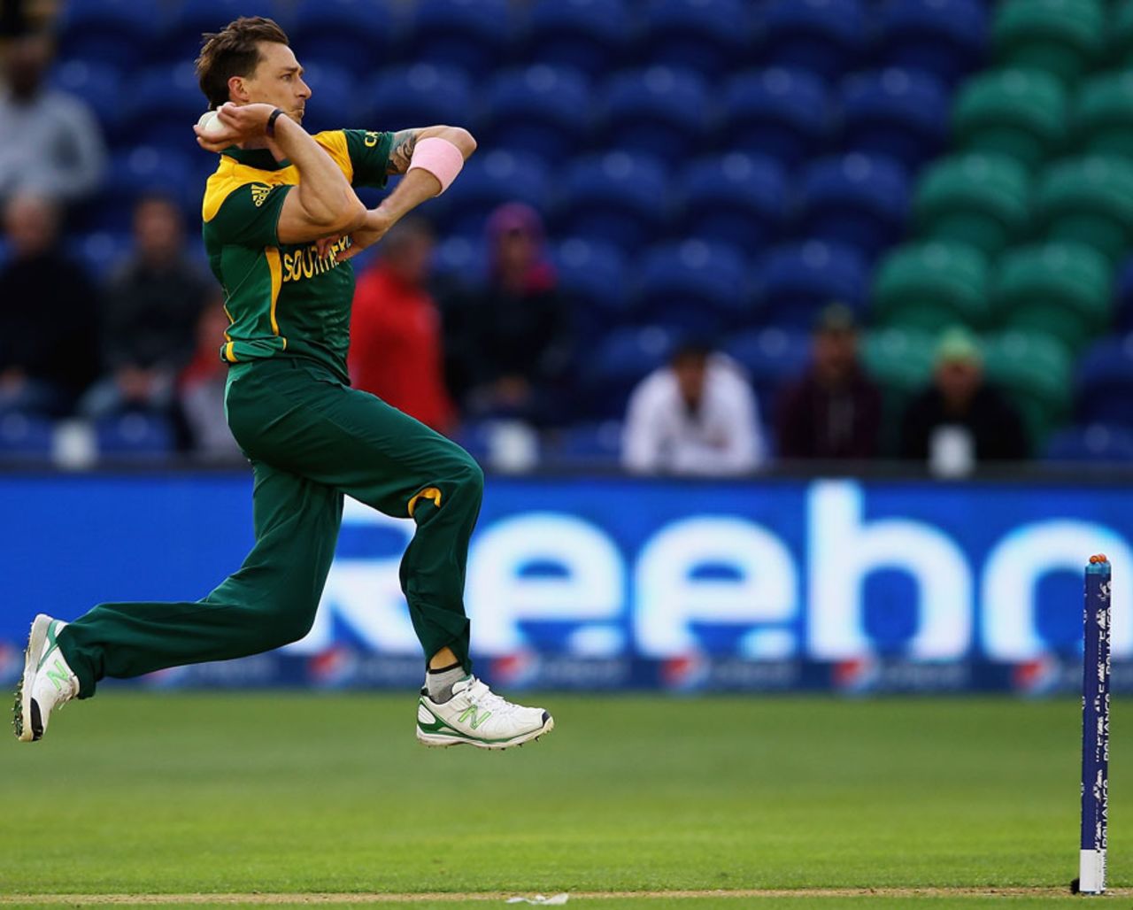 Dale Steyn in his bowling stride, South Africa v West Indies, Champions Trophy, Group B, Cardiff, June 14, 2013
