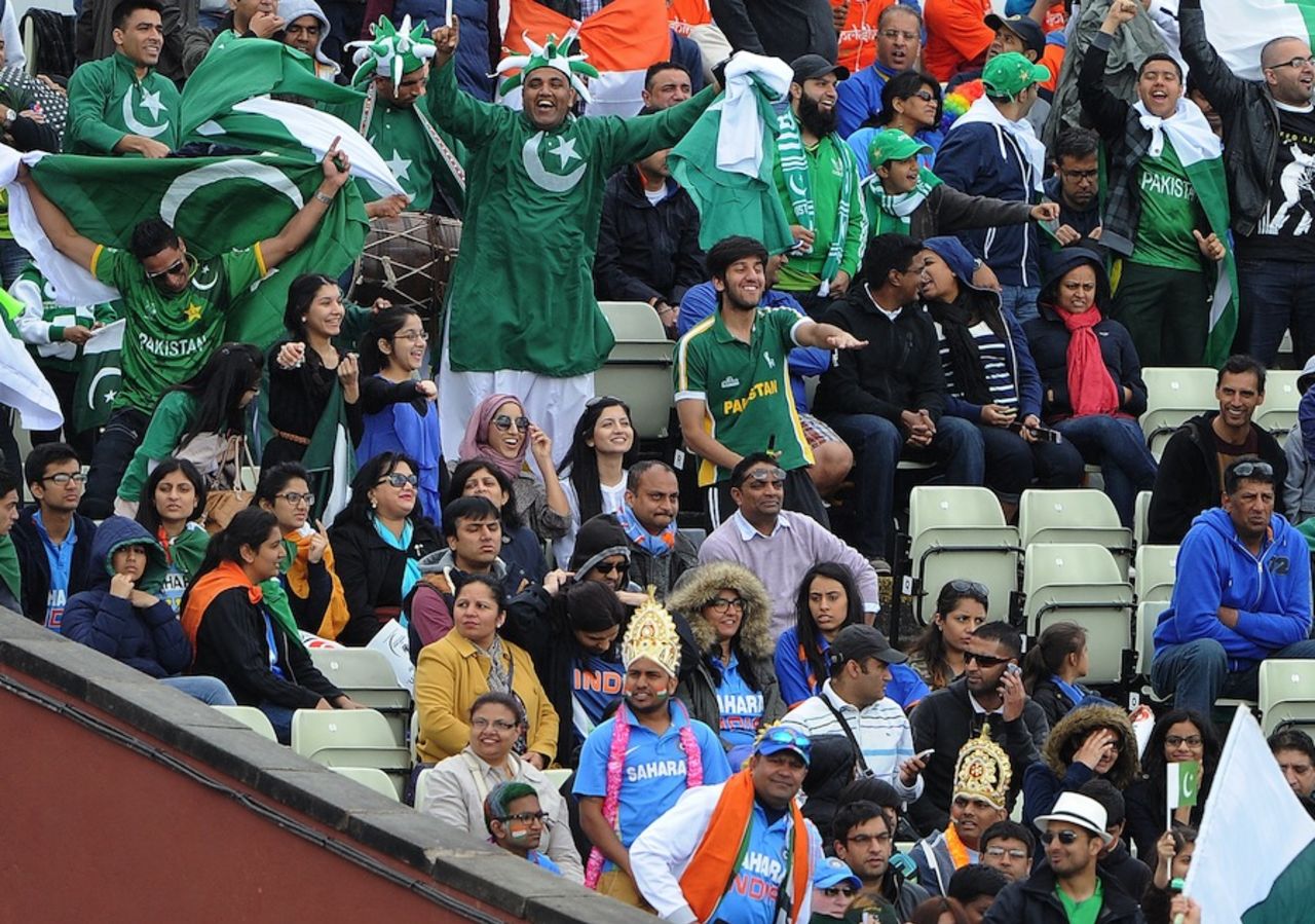 Pakistani fans cheer in the stands, India v Pakistan, Champions Trophy, Group B, Edgbaston, June 15, 2013